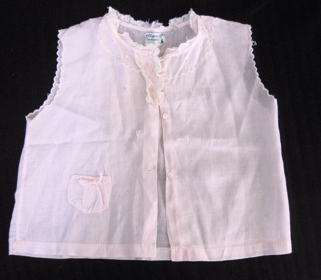 Baby Cotton Summer Top, Vintage Pink Button Blouse, Puckered Pocket, Large Baby Doll | Etsy (US)