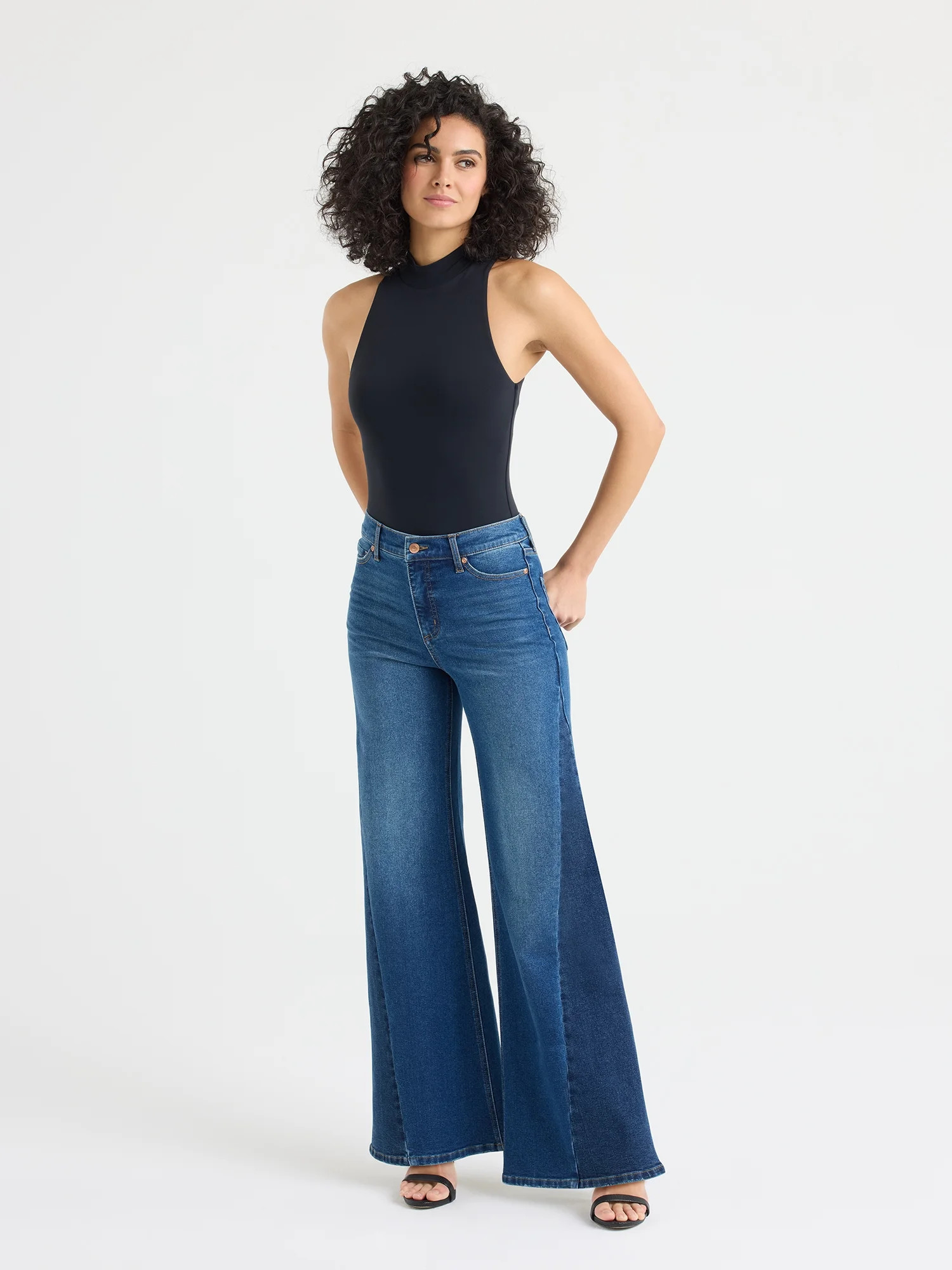 Sofia Vergara Women's Plus Seamed Wide Leg Jeans, Sizes 14W-26W | Walmart (US)