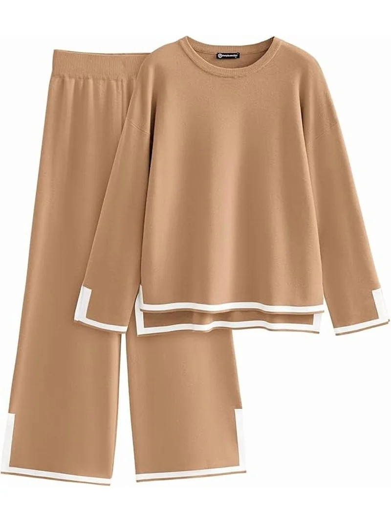 PRETTYGARDEN Women's 30 Piece Fall Knit Sweater Set Long Sleeve Tops Wide Leg Pants Sweatsuit Tra... | Walmart (US)