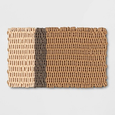 1'6" x 2'6" Poly Rope Stripe Outdoor Door Mat Neutral - Threshold™ designed with Studio McGee | Target