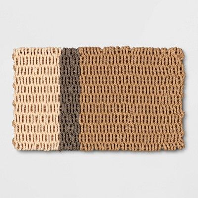 1'6" x 2'6" Poly Rope Stripe Outdoor Door Mat Neutral - Threshold™ designed with Studio McGee | Target