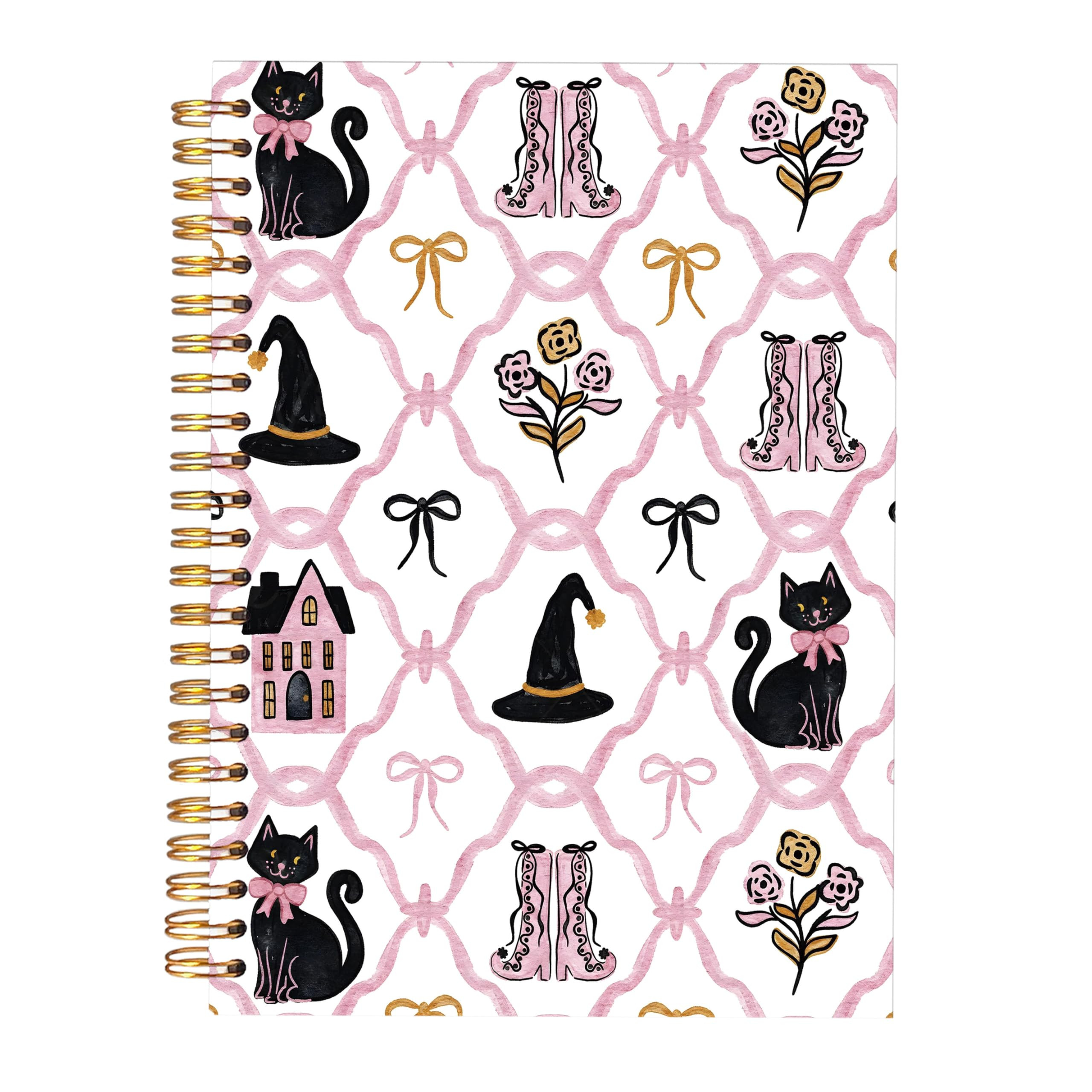 KAOWT Halloween Witchy Black Cat Notebook Journal, Preppy Halloween Notebooks for Note Taking, Co... | Amazon (US)