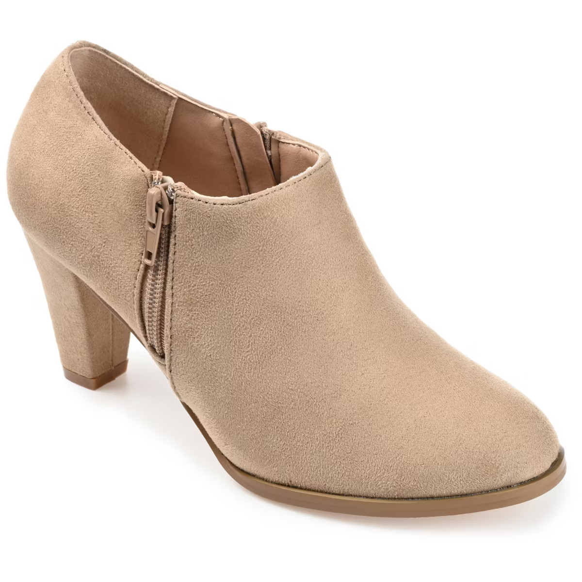 Journee Collection Womens Sanzi Comfort Insole Inside Zip Block Heel Booties | Target