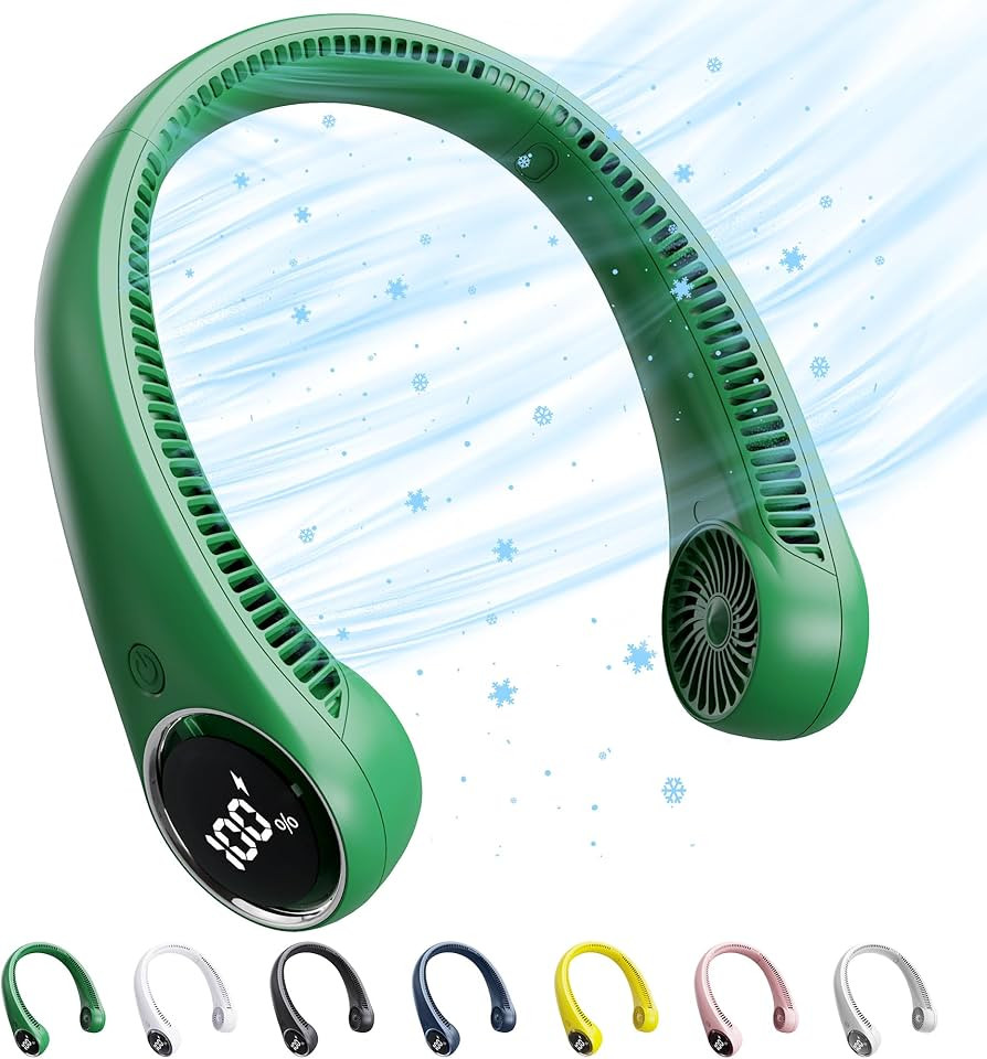 Portable Bladeless Neck Fan with LED Display,5000 mAh Battery Operated Wearable Personal Fan, Lea... | Amazon (US)