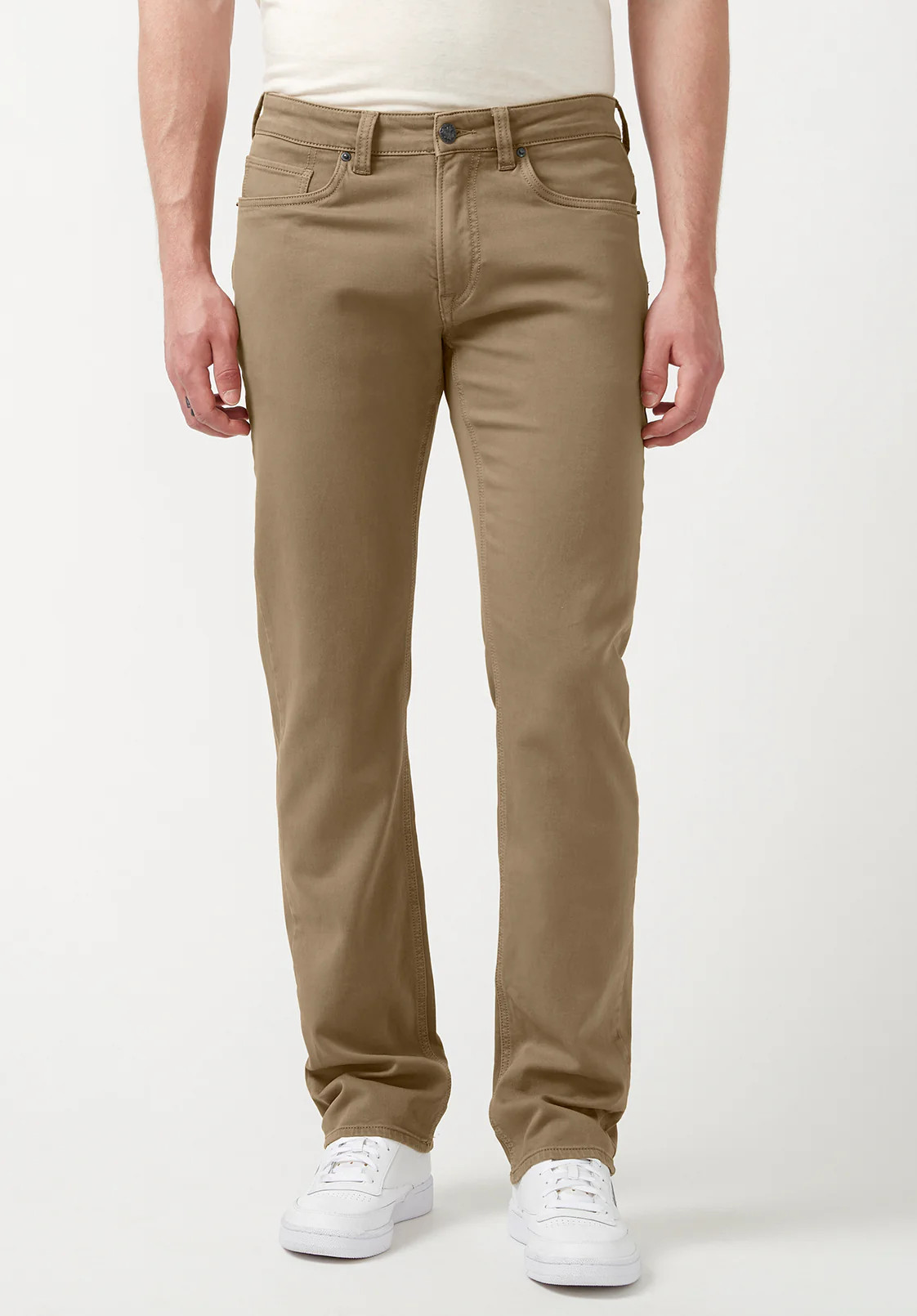 Straight Six Dark Beige Men's Fleece Canvas Pants - BM22939 | Buffalo David Bitton