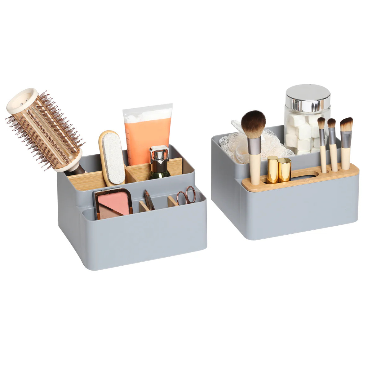 2-Piece Bamboo Caddy Set, Gray | Seville Classics
