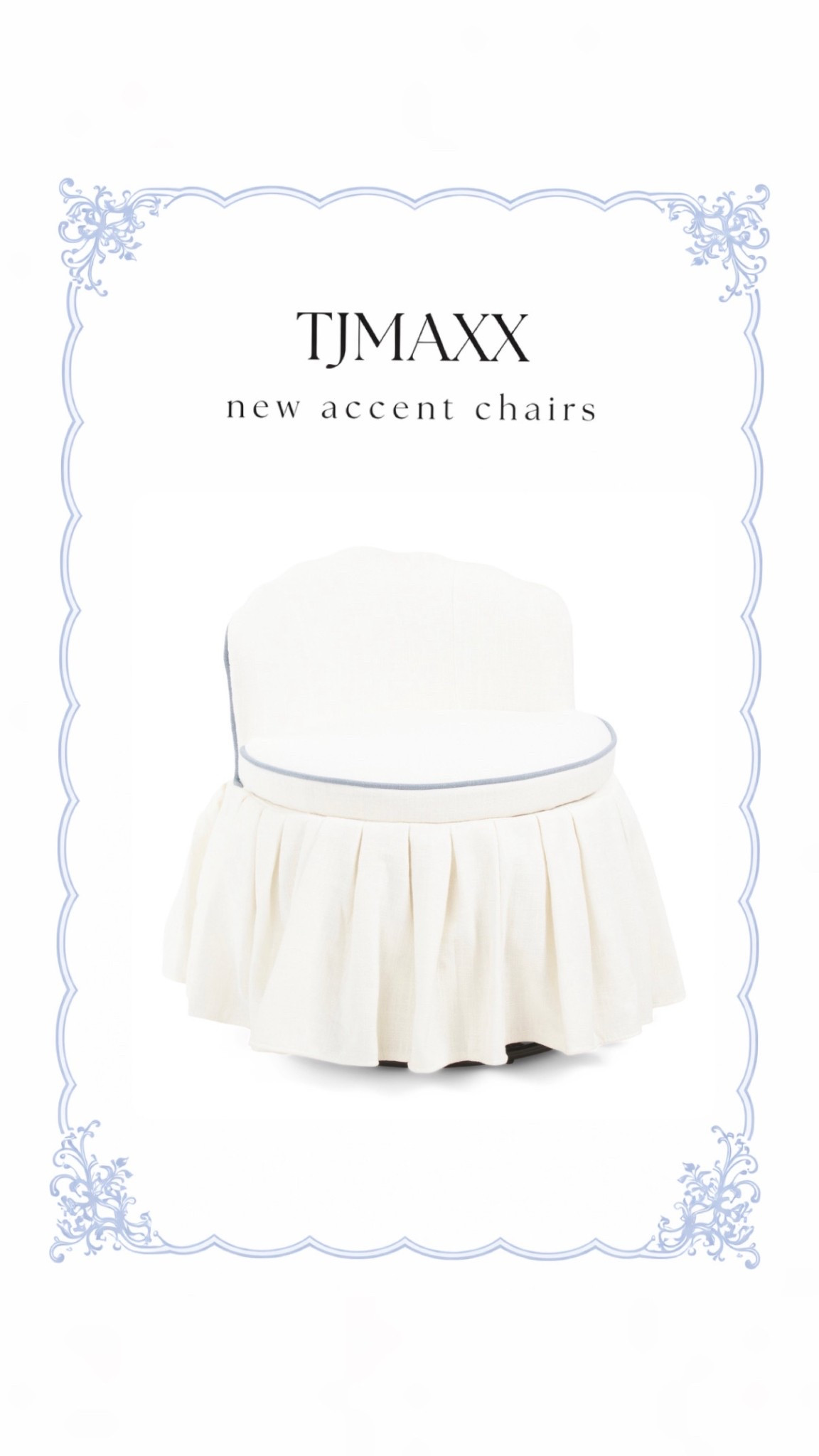 Darling Ruffle accent  chair would be perfect as a vanity chair 😍