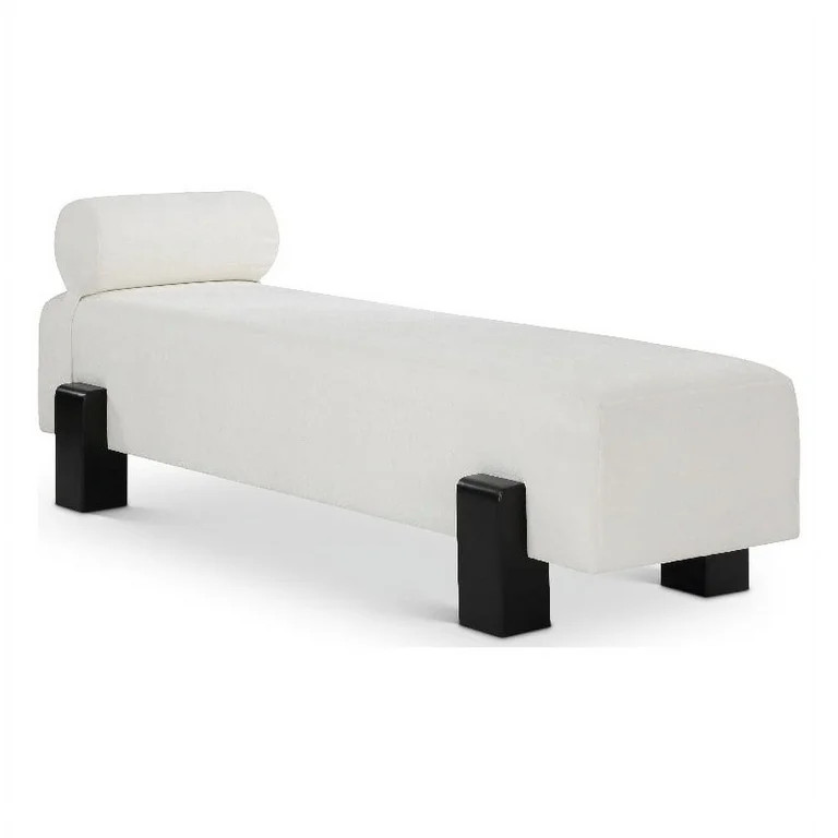 Meridian Furniture Edison Cream Chenille Fabric Bench | Walmart (US)