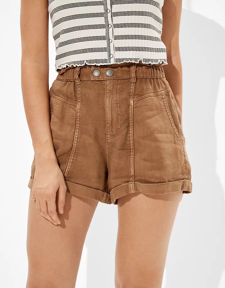 AE Super High-Waisted Linen Short | American Eagle Outfitters (US & CA)