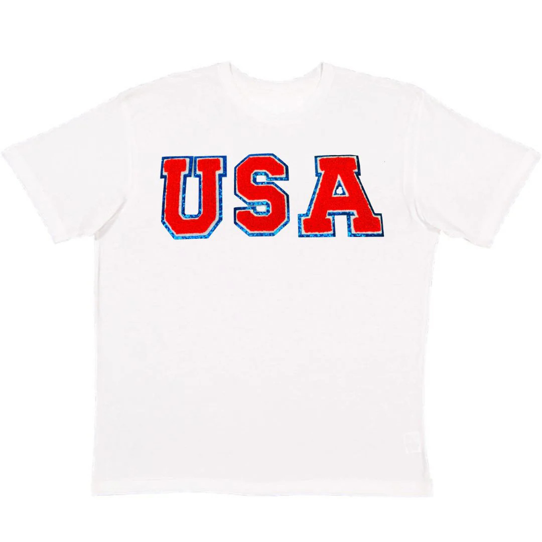USA Patch Adult S/S Shirt - White | Sweet Wink
