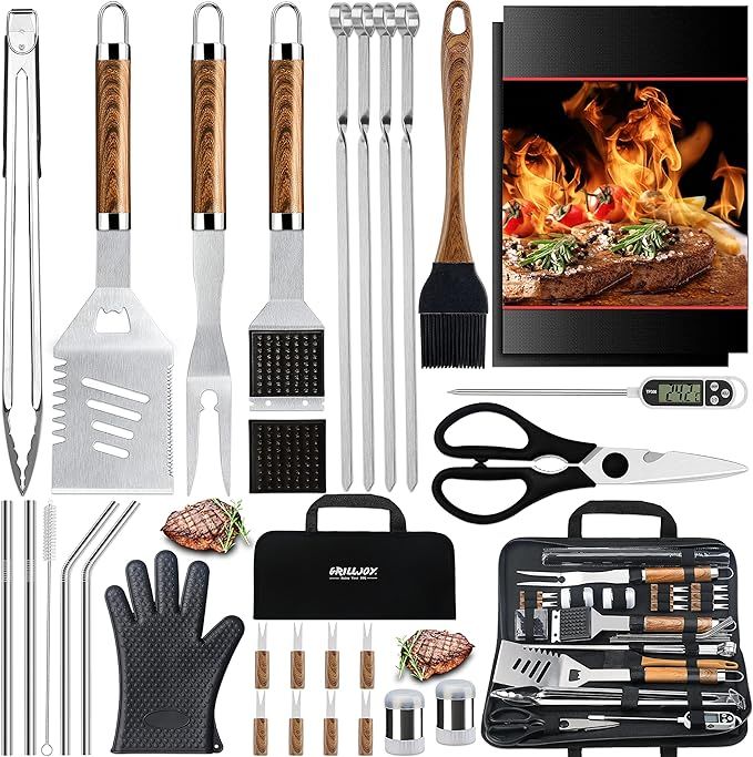 grilljoy 31PC Heavy Duty BBQ Grilling Accessories Grill Tools Set - Stainless Steel Grilling Kit ... | Amazon (US)