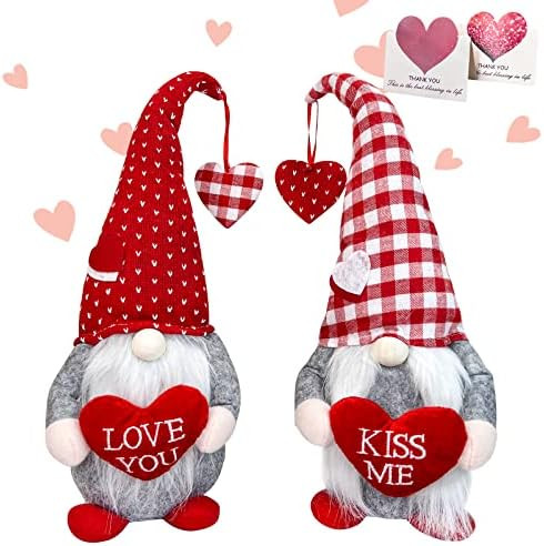 MPINOI Valentines Day Gnome Decor - 2Pcs Valentine Gnomes Plush Home Table Decorations, Mr & Mrs.... | Amazon (US)