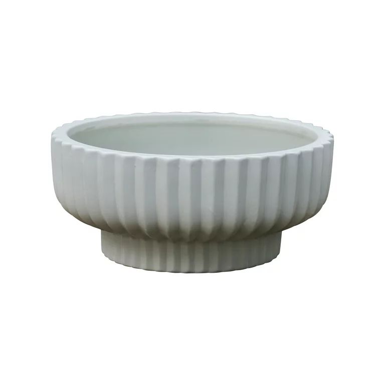 Better Homes & Gardens Pottery 12" Fischer Round Ceramic Planter, White - Walmart.com | Walmart (US)
