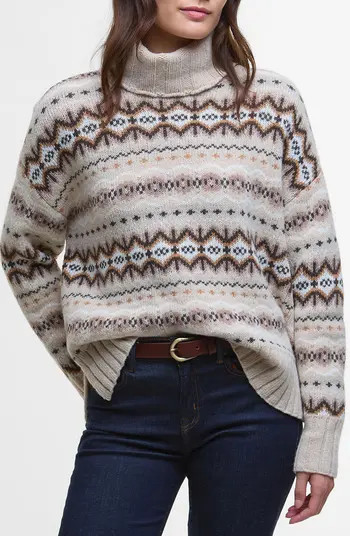 Barbour Helen Fair Isle Wool Blend Turtleneck Tunic Sweater | Nordstrom | Nordstrom