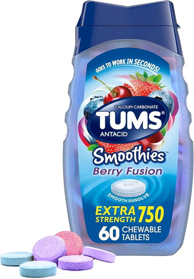 TUMS Antacid Smoothies Berry Fusion Tablets 60 Count | Amazon (US)