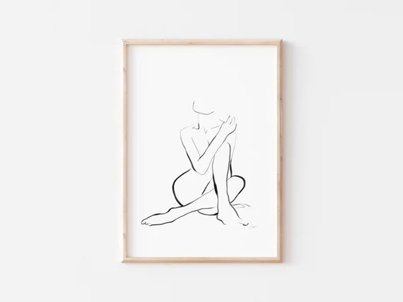 Female Nude Line art | Digital Download | Etsy (US)