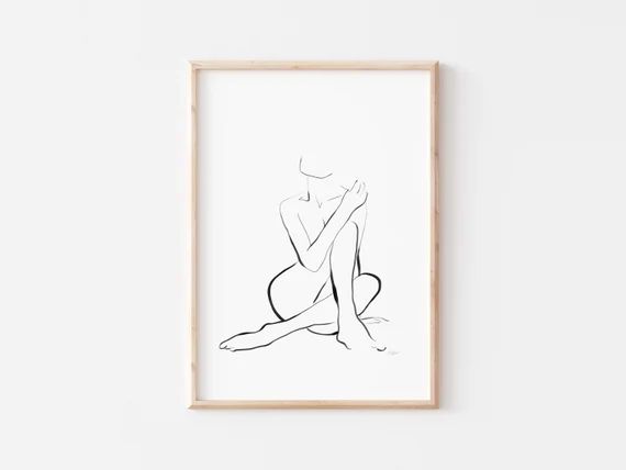Female Nude Line art | Digital Download | Etsy (US)