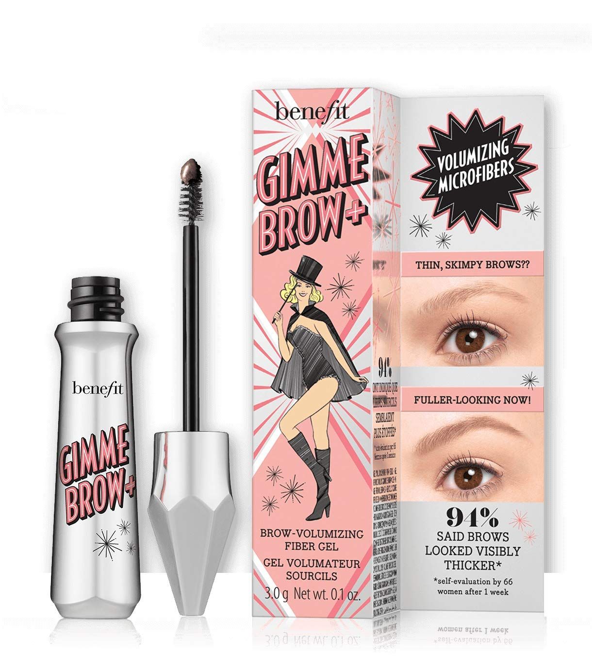 Amazon.com : Benefit Cosmetics Gimme Brow + Volumizing Eyebrow Gel, 4.5 - Neutral deep brown, 1 C... | Amazon (US)