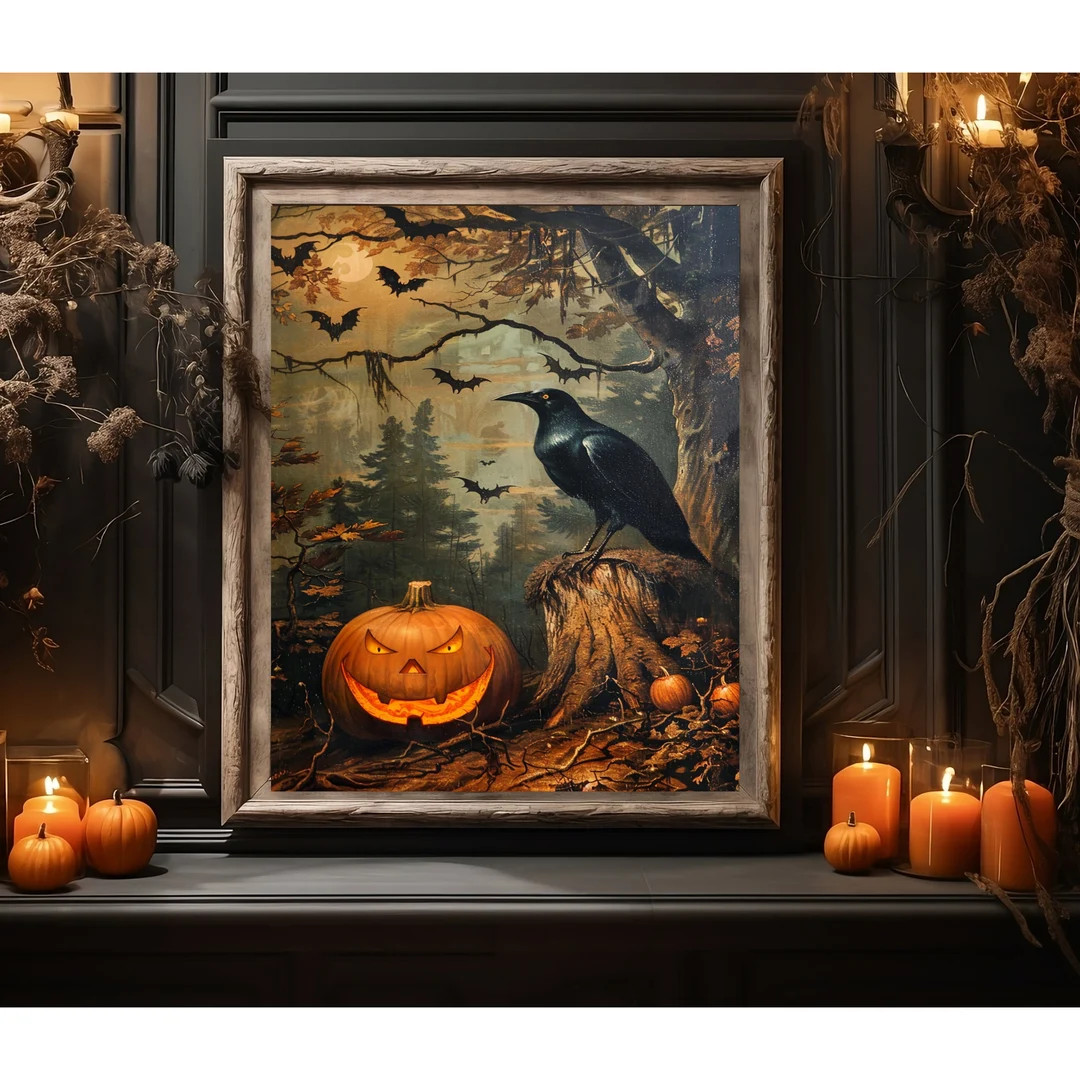The Raven Bidtheewell Print Halloween Wall Decor Printable Wall Decor Fall Printable Art Hallowee... | Etsy (US)