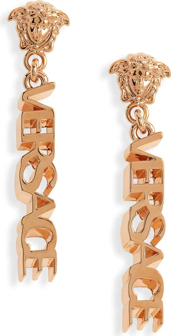 Versace Signature Logo Drop Earrings | Nordstrom | Nordstrom