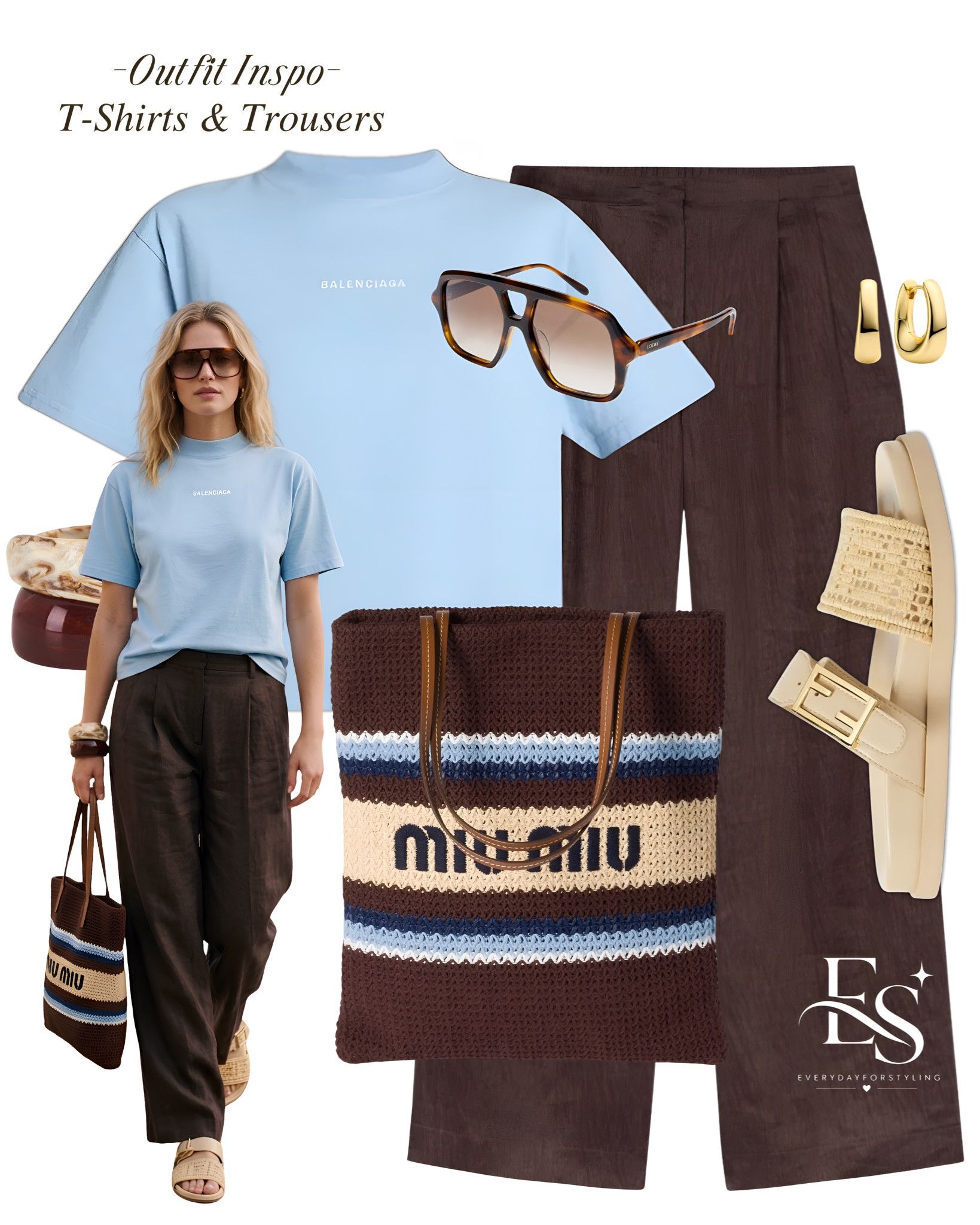 Balenciaga sky blue tee, chocolate linen trousers and a Miu Miu tote — casual luxury at its most effortless 🩵

tshirt and trousers outfit 2026, how to style t-shirt with trousers, Balenciaga tshirt outfit, linen trousers tshirt look, knotted tshirt summer outfit, chocolate linen trousers, stripe linen trousers outfit, Miu Miu tote outfit, Demellier bag look, casual chic summer outfits, quiet luxury casual style, elevated basics summer, designer tshirt outfit women, effortless summer dressing, summer outfit inspo 2026, smart casual women summer, neutral summer outfits women, linen trousers casual look, chic everyday outfits 2026, everydayforstyling

#TshirtAndTrousersOutfit, #CasualChicSummer2026, #ElevatedBasicsStyle, #LinenTrousersLook, #DesignerCasualOutfits​​​​​​​​​​​​​​​



#LTKSeasonal #LTKTravel #LTKootd