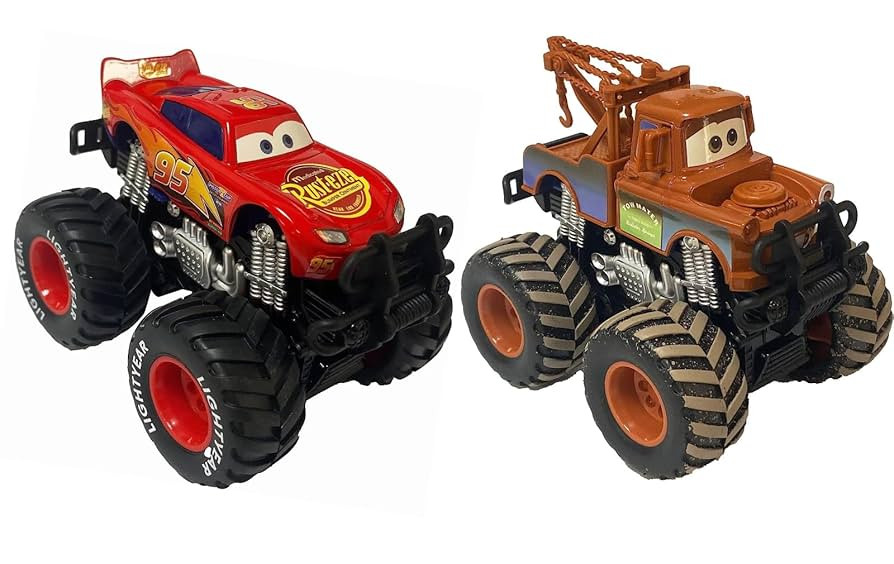 Movie Cars 3 Giant Wheels Cars 1：55 Diecast Vehicles Toys Set Oversized Children Car Toy (2PS) | Amazon (US)