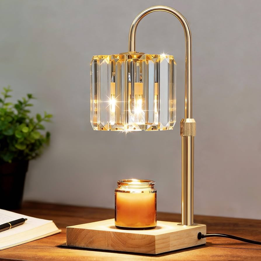 Candle Warmer Lamp with Timer, Dimmable Electric Candle Wamer Adjustable Height, Glass Modern Can... | Amazon (US)