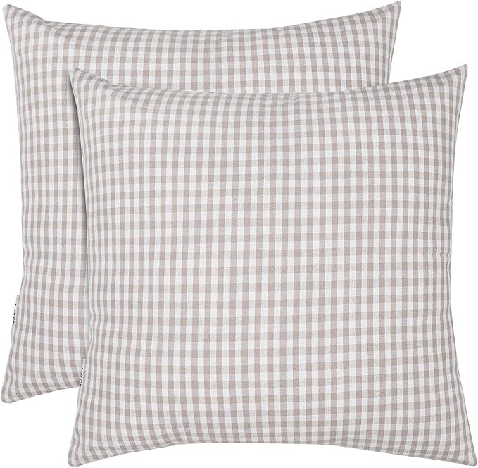 Jennice House Throw Pillow Covers, Home Decorative Square Pillow Case Pure Cotton Gingham Pillow ... | Amazon (US)