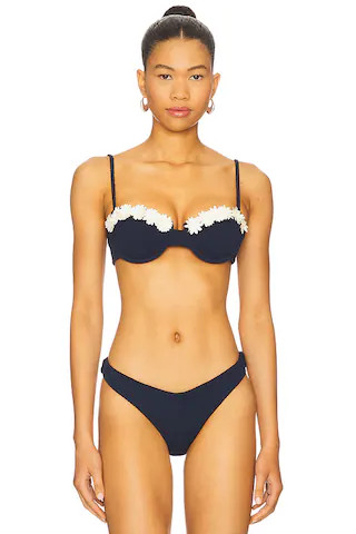 Georgie Bikini Top in Textured Pink | Revolve Clothing (Global)