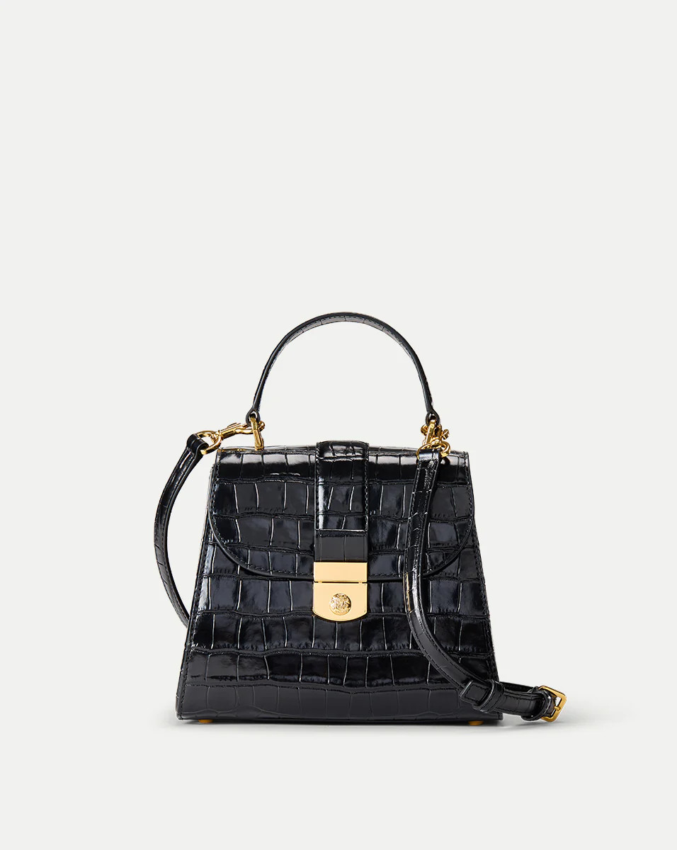 Croc-Embossed Crest Lock Bag | Veronica Beard