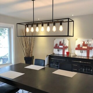 JL Styles Inc Black 7-Light Contemporary Pendant Light | Bed Bath & Beyond