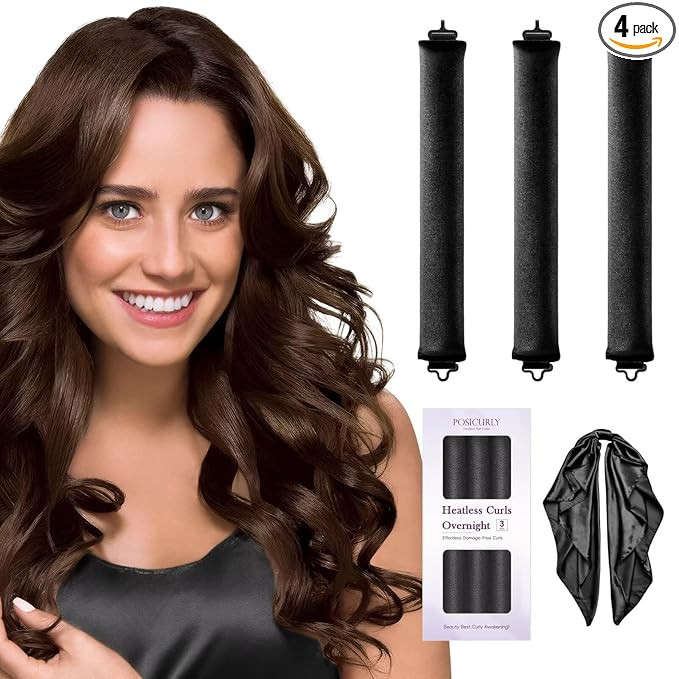 Heatless Hair Curler Overnight Curls-3 Pcs No Heat Curling Blowout Rod to Sleep In,Hair Rollers w... | Amazon (US)