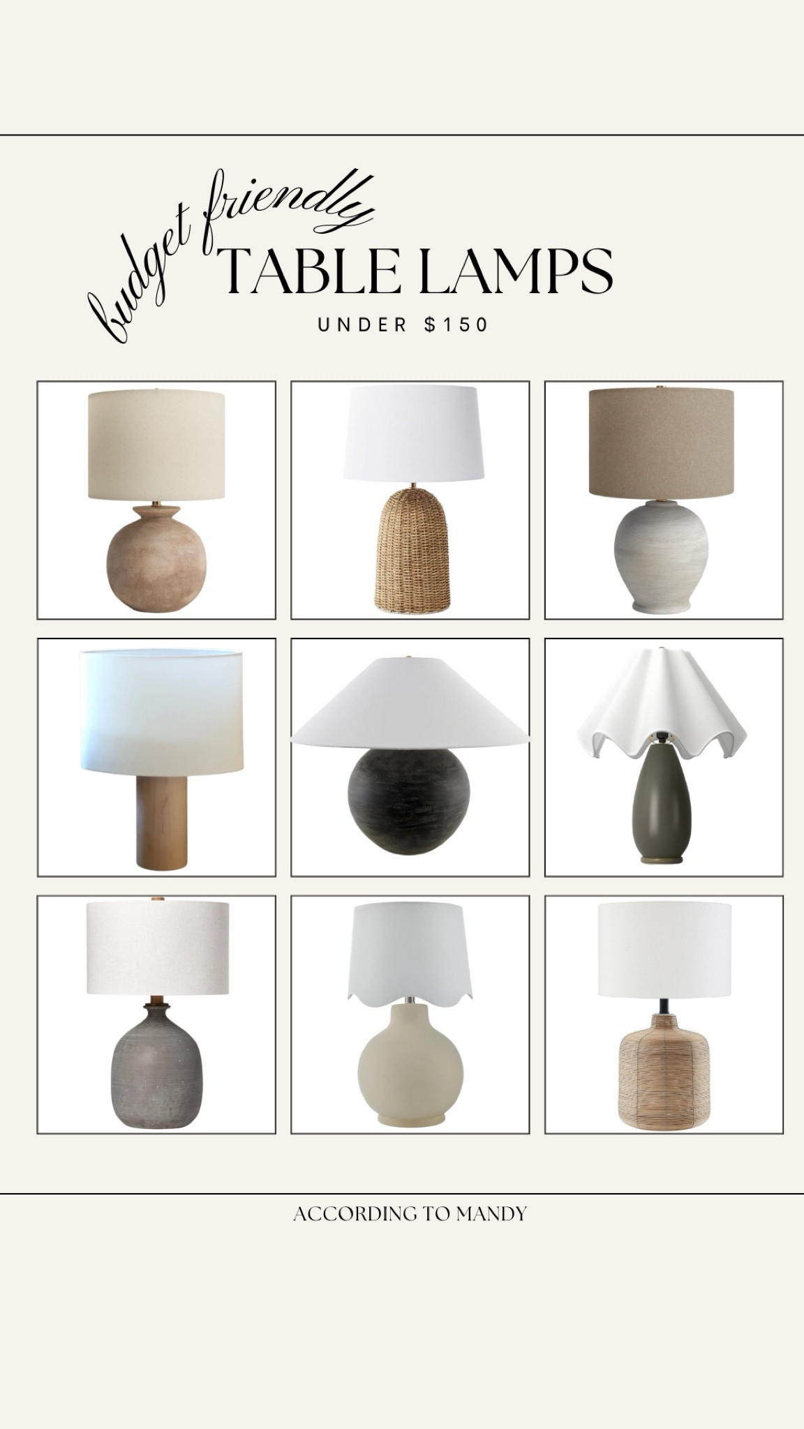 Budget Friendly Table Lamps under $150!

table lamps, budget friendly table lamps, affordable table lamp, wayfair finds, target home finds, target lamps, studio mcgee, hearth & hand


#LTKHome #LTKSaleAlert #LTKStyleTip