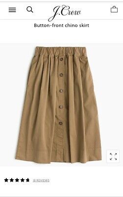 NWT J.Crew "Button Front Chino Skirt", Ridge Khaki, Trench Skirt, Size 4 $89.50 | eBay US