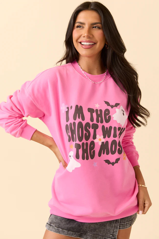 I'm The Ghost With The Most Pink Graphic Sweatshirt | Pink Lily