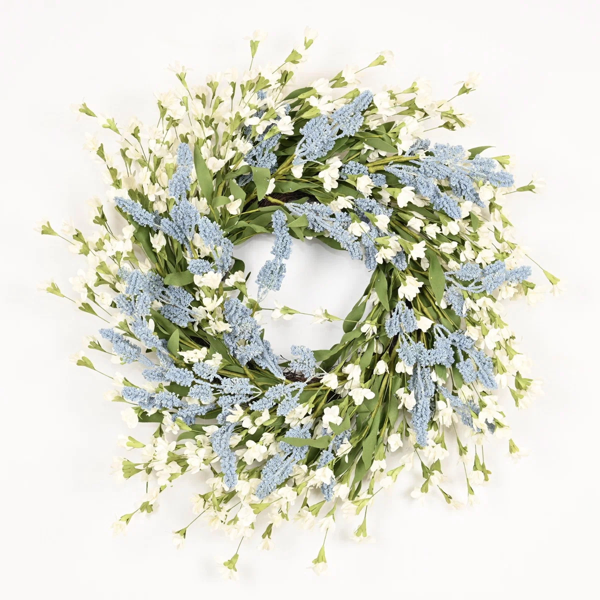 24" Artificial Farmhouse Spring Summer Blossom Cluster Greenery Foliage Berry Forsythia Front Doo... | Wayfair North America