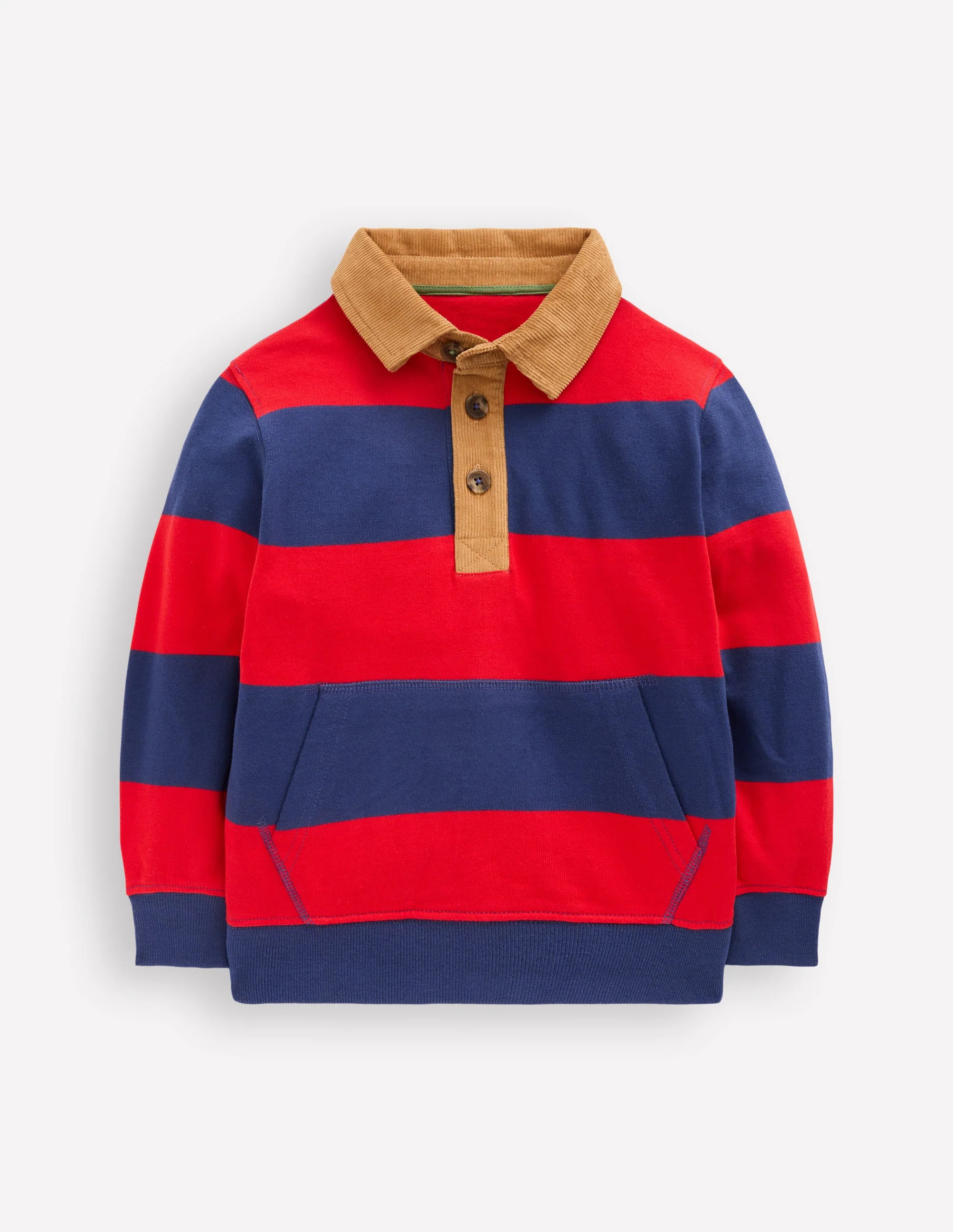Collared Sweatshirt-Poppy Red/ Starboard Blue | Boden (US)
