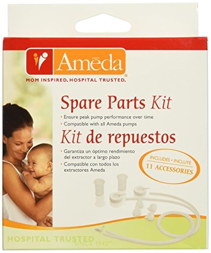 Ameda Spare Parts Kit for Breast Pump Includes: (4) Valves, (2) Silicone Tubing, (2) Silicone Diaphr | Amazon (US)