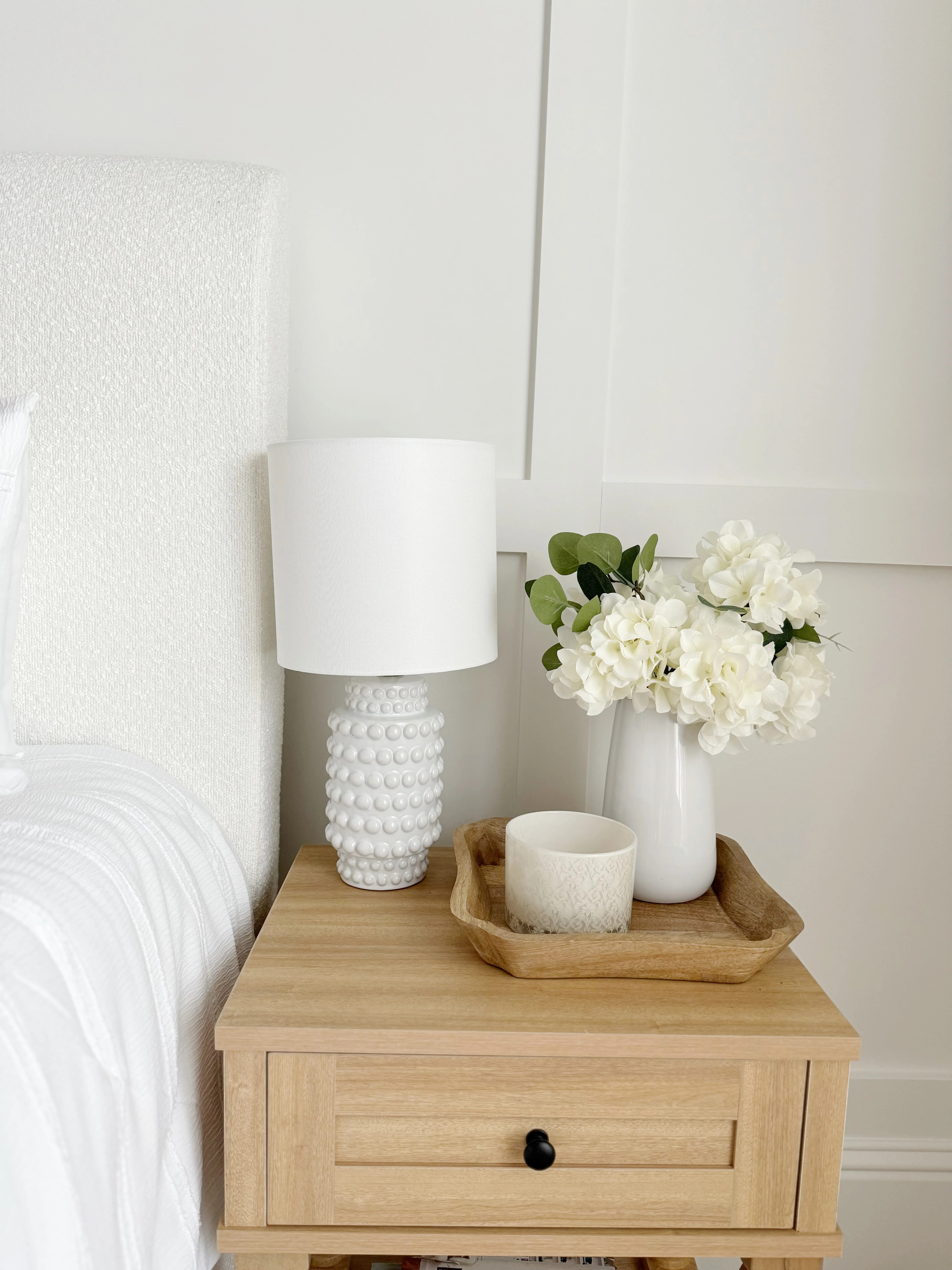 My Texas House Hob-Nail Ceramic Table Lamp, White Finish with Brass Accents, 18" H - Walmart.com | Walmart (US)