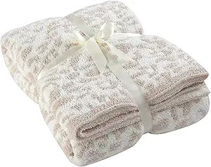 100% Polyester Microfiber Fluffy Leopard Knitted Baby Blanket Super Soft Cozy Lightweight Thick B... | Amazon (US)