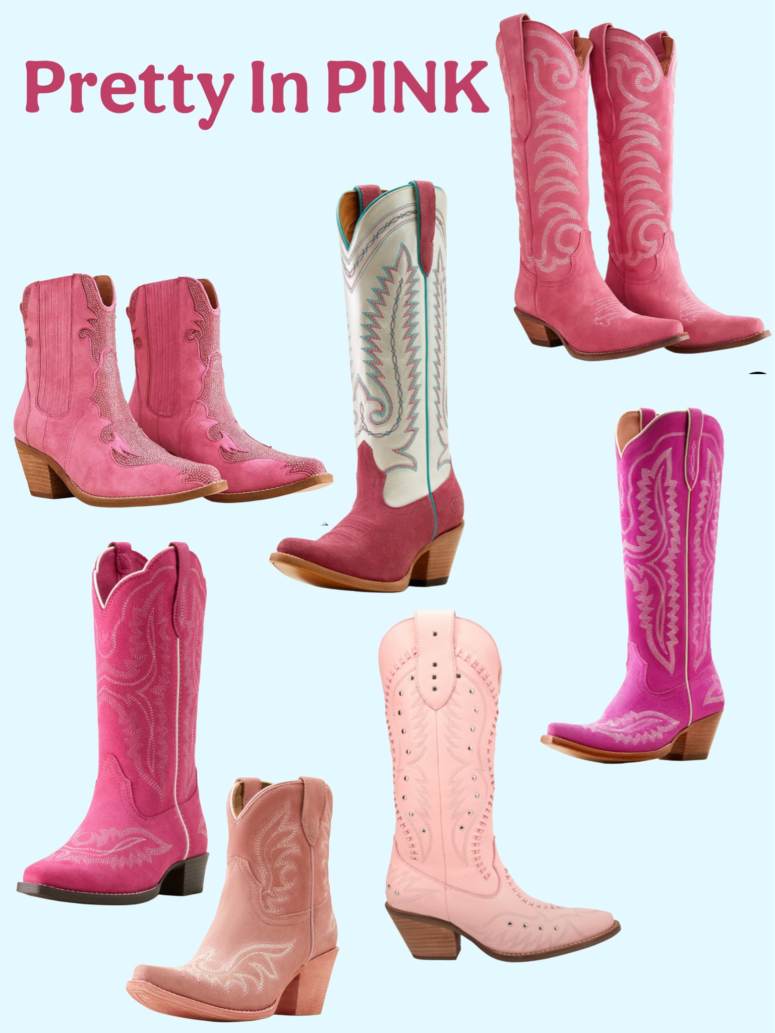 Pretty in pink western and cowgirl boots! 

#LTKShoeCrush #LTKSeasonal #LTKStyleTip