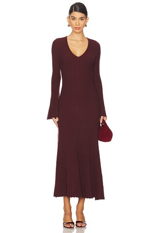 PAIGE Bel Dress in Oxblood from Revolve.com | Revolve Clothing (Global)