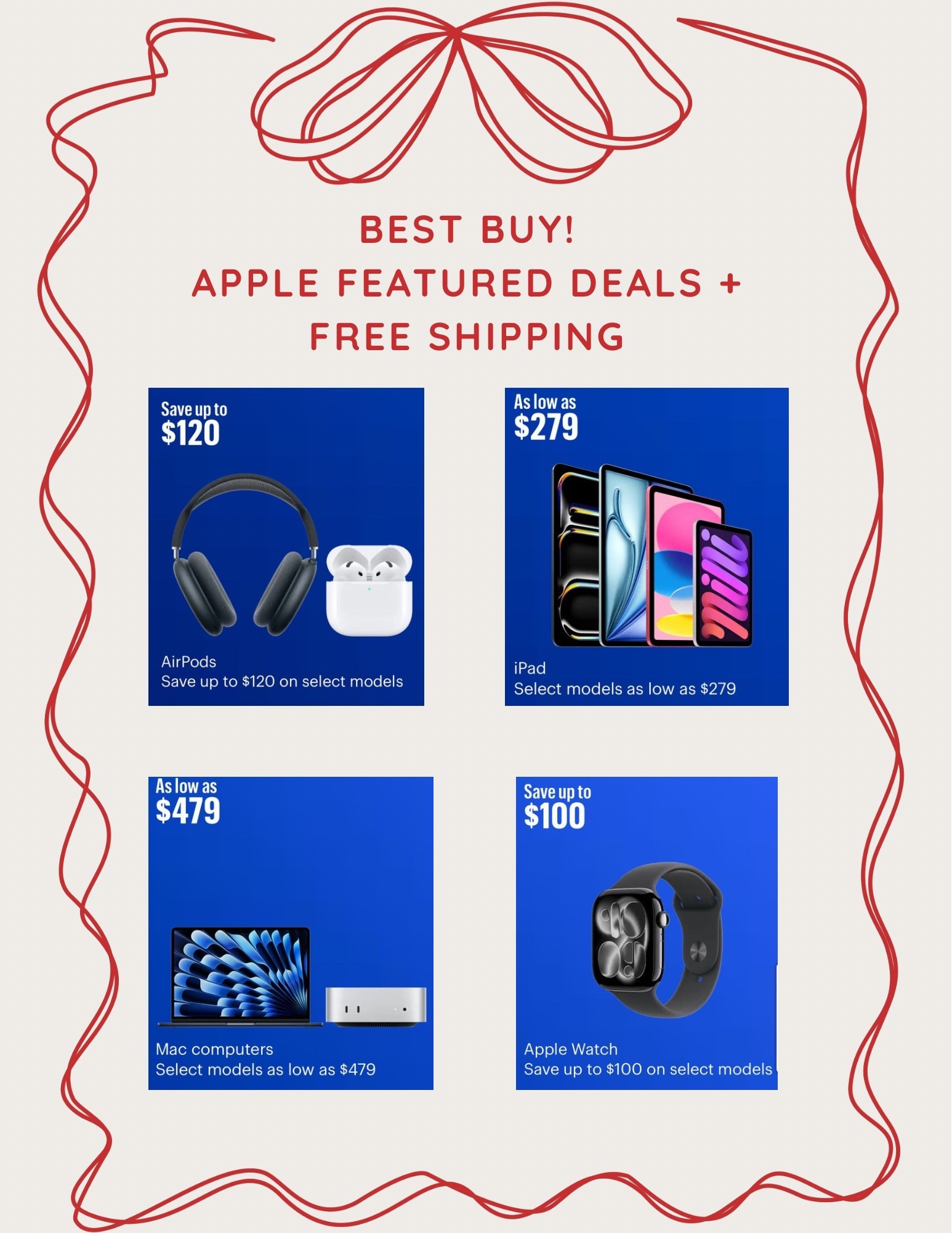 BEST BUY!! Top tier gifts if you ask me!! AirPods? An iPad? An Apple Watch?! A MacBook!! SAY LESS!! For less 😉😎

• Apple Featured Deals 
• Free Shipping 

#LTKHome #LTKGiftGuide #LTKHoliday