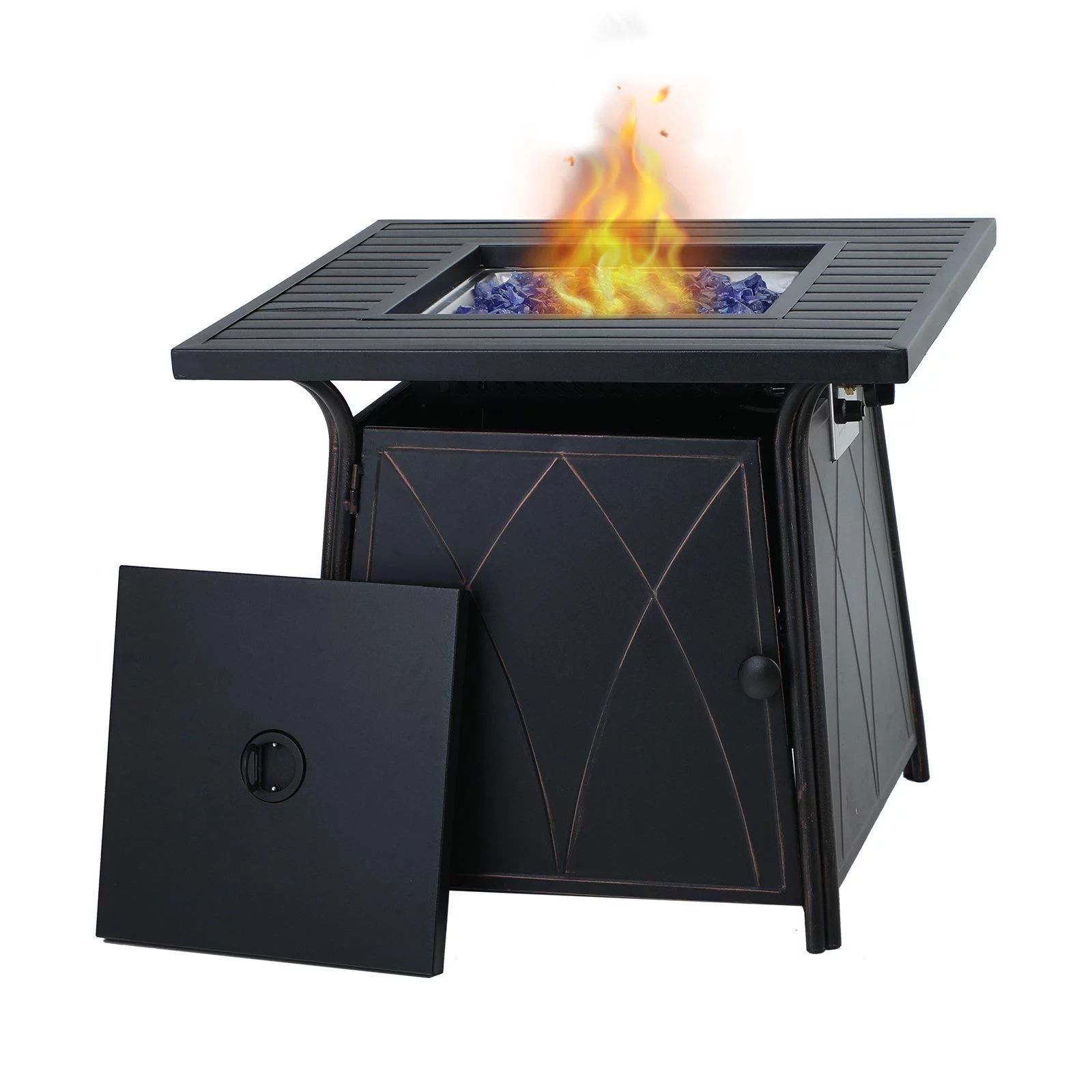 Sophia & William 28 inch Outdoor Gas Fire Pit Table with Lid | Walmart (US)