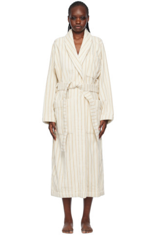 Off-White & Brown Classic Bathrobe | SSENSE