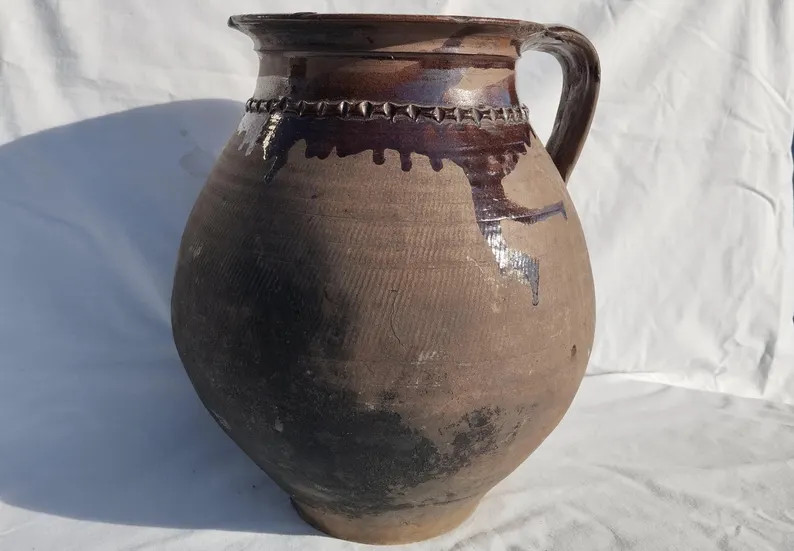Antique Huge Hungarian Unglazed Pitcher, Folk Art Pottery - Etsy | Etsy (US)