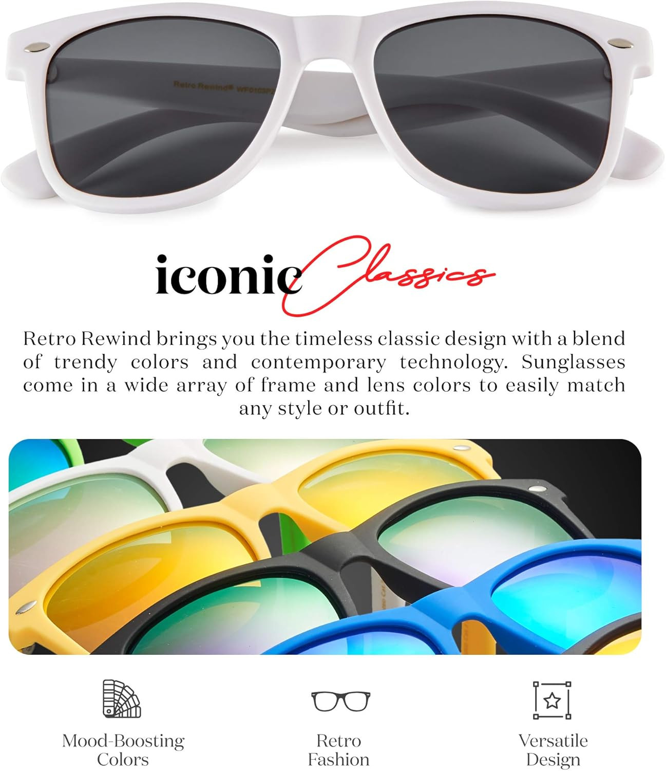 Retro Rewind Polarized Sunglasses for Men Women UV Protection Classic Sun Glasses | Amazon (US)