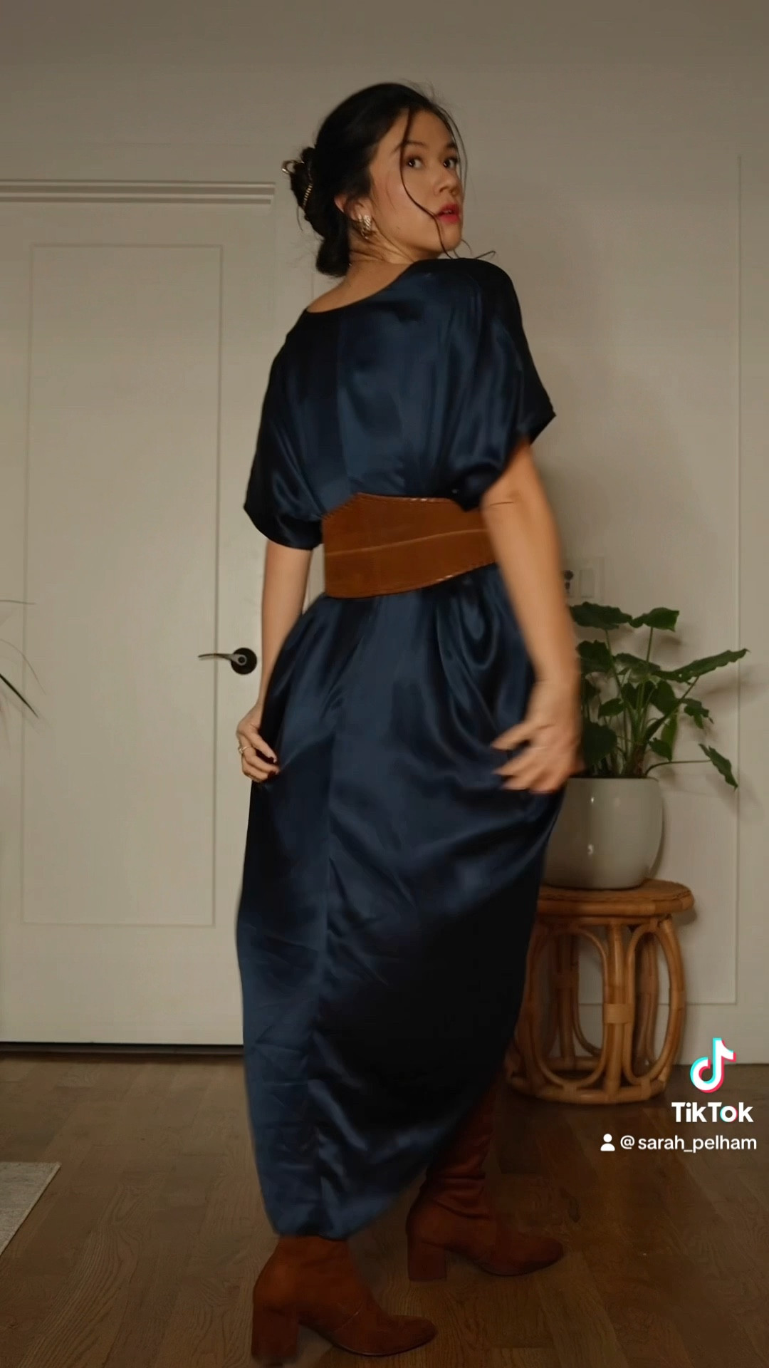 Washable silk maternity dress I styled for a work holiday party, wearing size XS. 

#LTKstyletip #LTKVideo #LTKSeasonal
