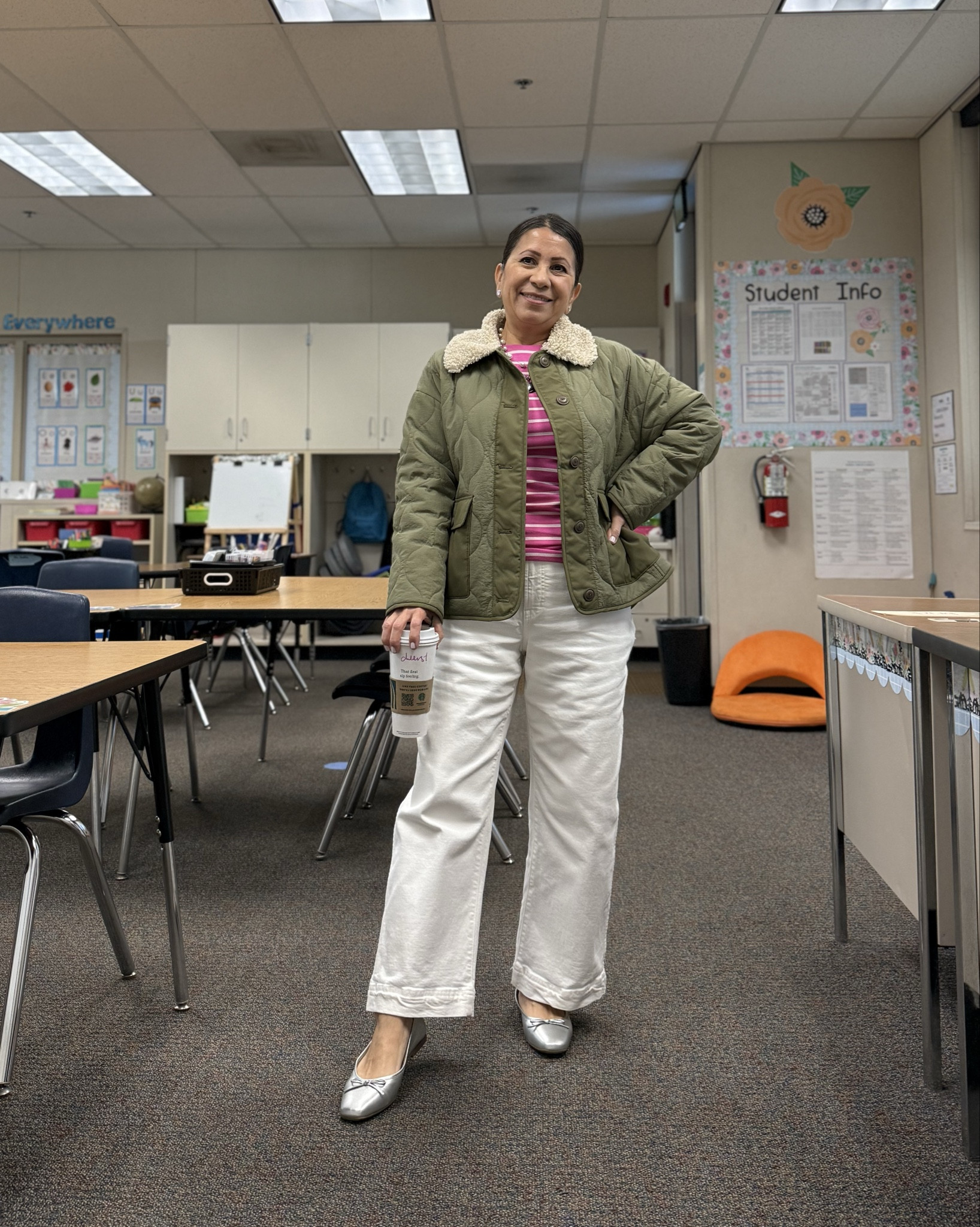 Pink striped tee + white jeans 💗


teacher outfit idea | teacher outfits 
olive green quilted jacket 
petite jeans | metallic silver flats 
Baublebar necklaces

Valentine outfit idea
pink tops | striped tops
teacher workwear 

#LTKOver40 #LTKootd #LTKValentine