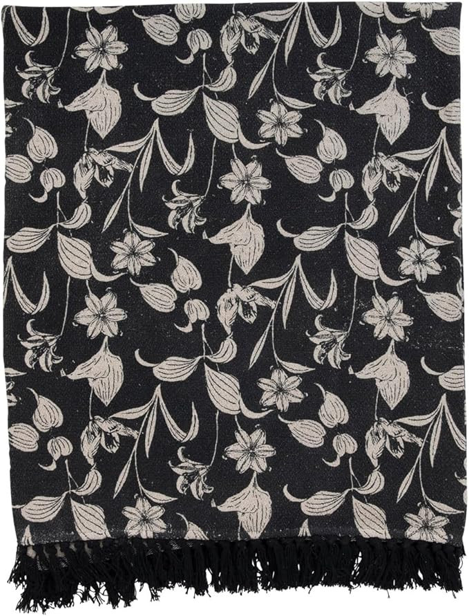 Creative Co-Op Recycled Cotton Printed Throw with Floral Pattern and Fringe | Amazon (US)